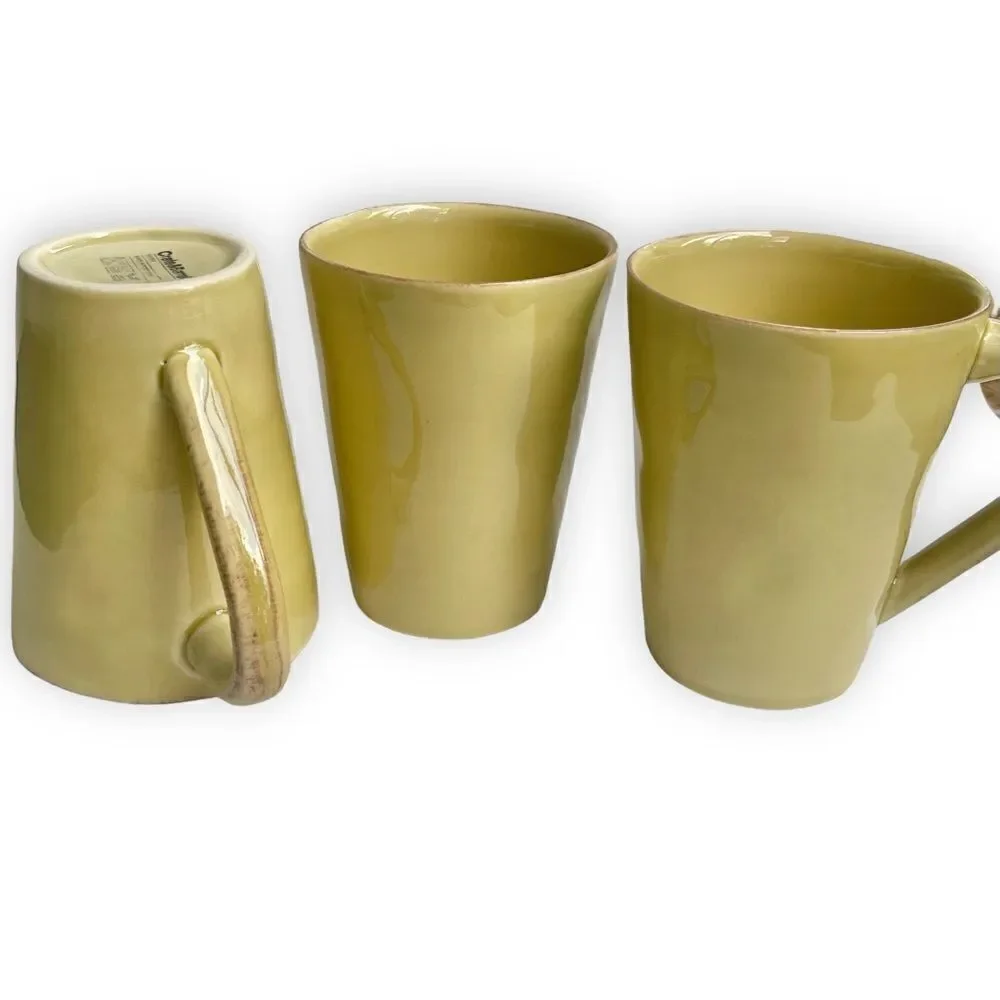 Crate&Barrel Marin Green Coffee Cup Mug Set of 3